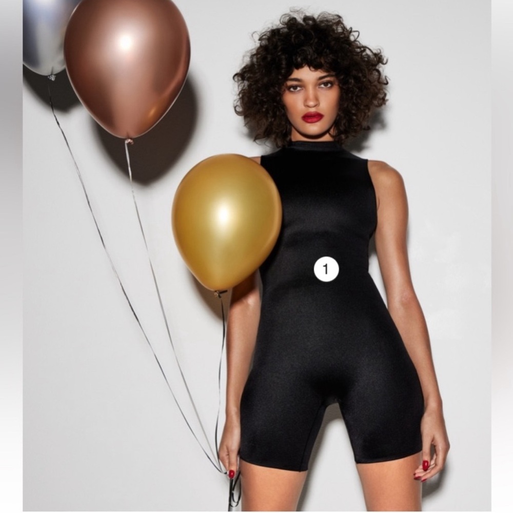SKIMS Black Sleeveless Short Jumpsuit